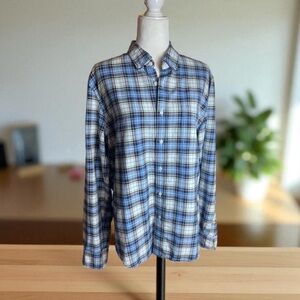 J. Crew Blue and White Casual Button Down Shirt